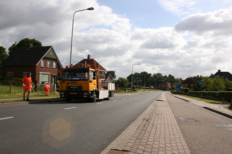 NK Wielrennen 2008 Opbouwfase Plaatsing Verkeersmaatregelen