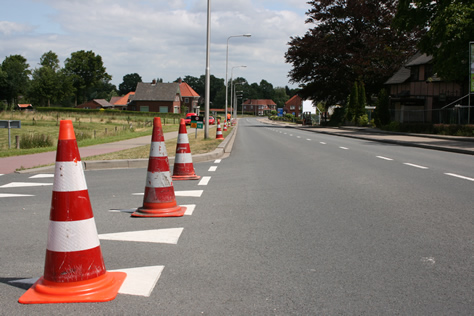NK Wielrennen 2008 Opbouwfase Verkeerskegels